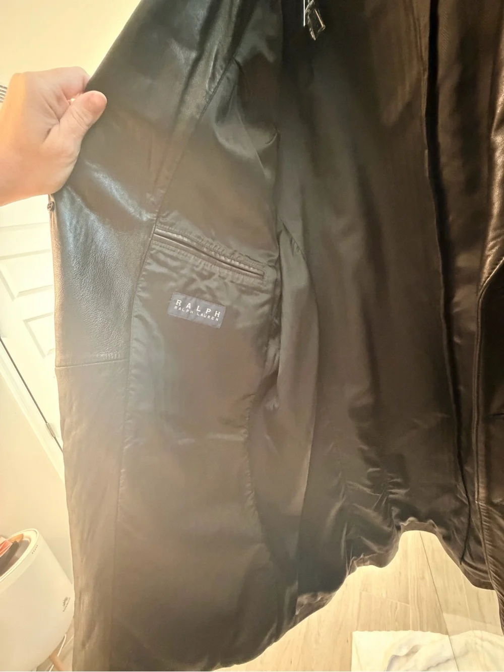 Ralph Ralph Lauren RRL Vintage Black 100% Lamb Leather Blazer Jacket